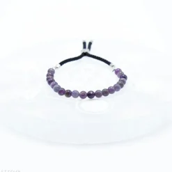 Bracelet en pierre naturelle plaqué argent | Améthyste