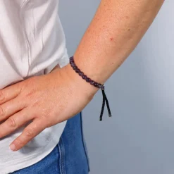 Bracelet en pierre naturelle plaqué argent | Améthyste