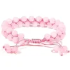 Bracelet en Quartz Rose double rang