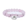 Bracelet en quartz rose 21 perles | charm Om