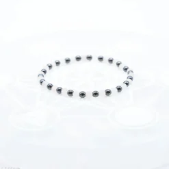 Bracelet Hématite / Quartz rose - 4 mm