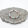 Bracelet Quartz rose / Amazonite / Aigue-Marine / Thulite - perles de 8 mm