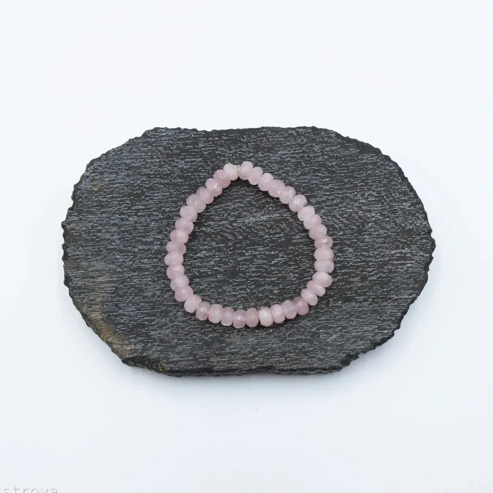 Bracelet Quartz rose à facettes