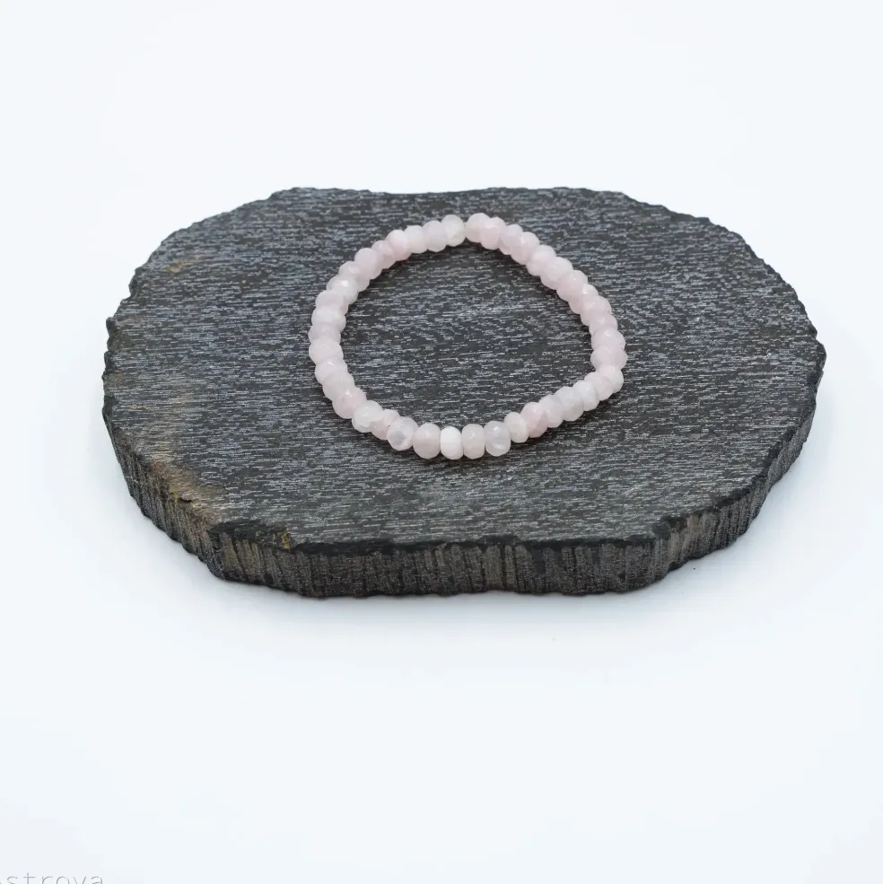 Bracelet Quartz rose à facettes