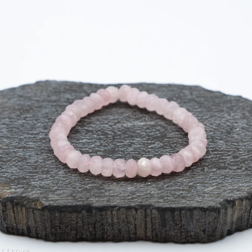 Bracelet Quartz rose à facettes