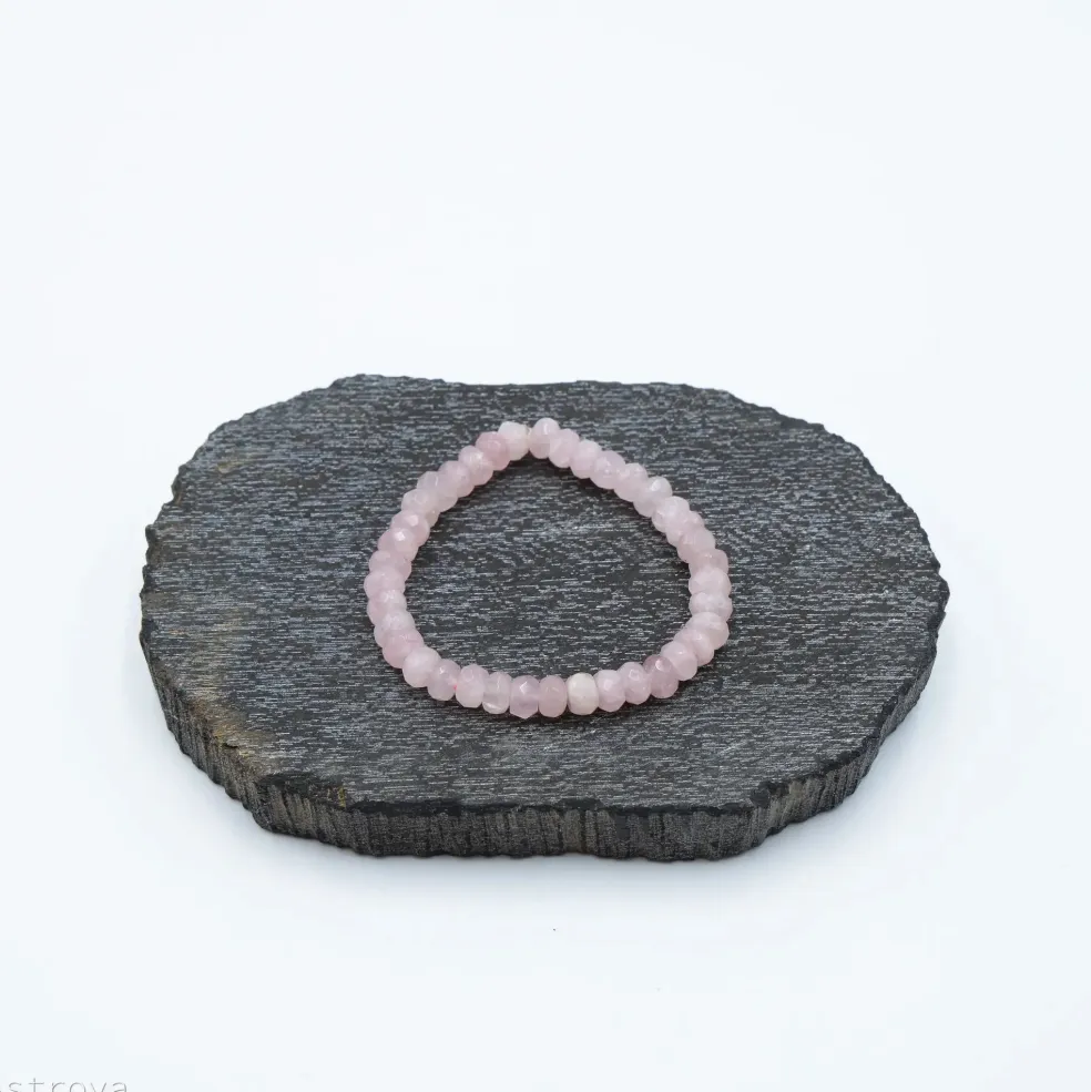 Bracelet Quartz rose à facettes