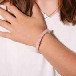 Bracelet Quartz rose à facettes