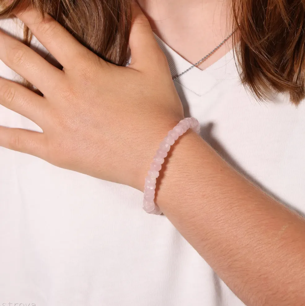 Bracelet Quartz rose à facettes