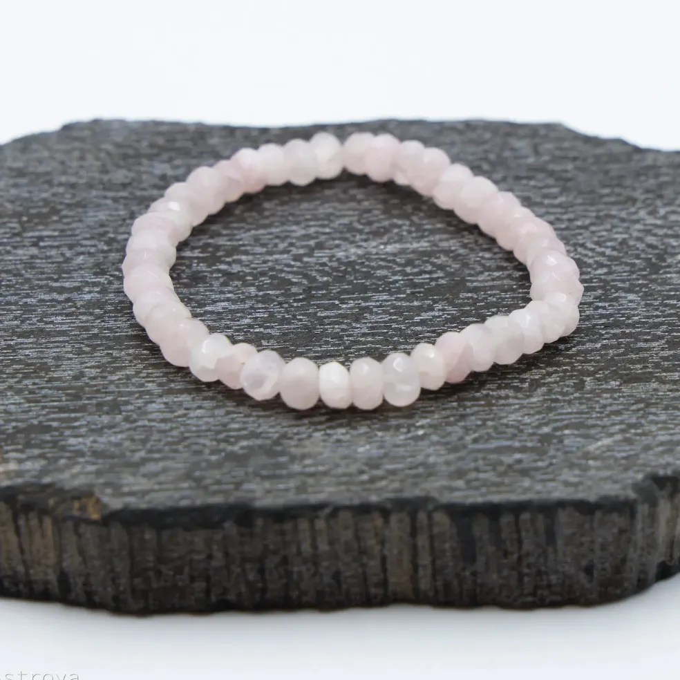 Bracelet Quartz rose à facettes
