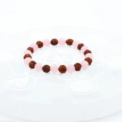 Bracelet Rudraksha - Quartz Rose