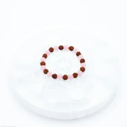 Bracelet Rudraksha - Quartz Rose