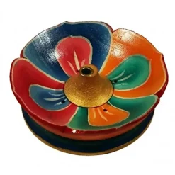 Brûle encens Fleur de Lotus en bois peint
