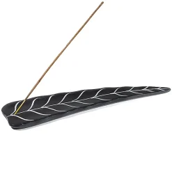 Brûleur encens bâton en stéatite - Feuille