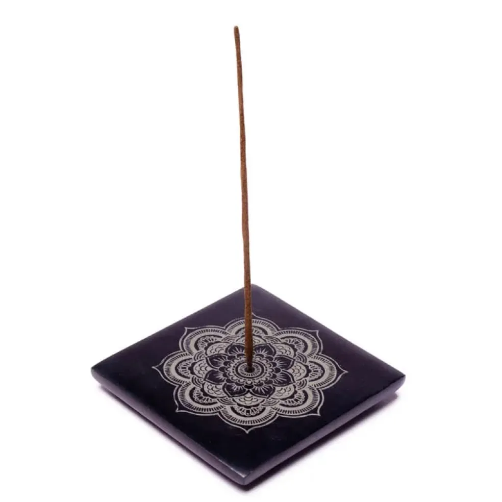 Brûleur encens en stéatite - Mandala