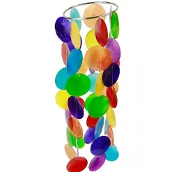 Carillon à vent multicolore Capiz petit - 10 x 35 cm
