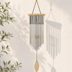Carillon à vent 22 tubes alu et bois 25 cm
