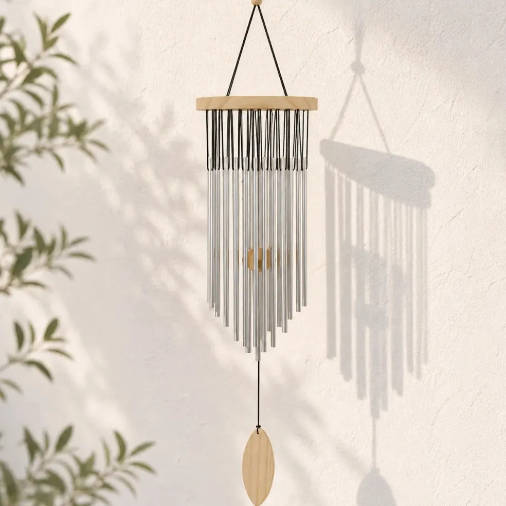 Carillon à vent 22 tubes alu et bois 25 cm