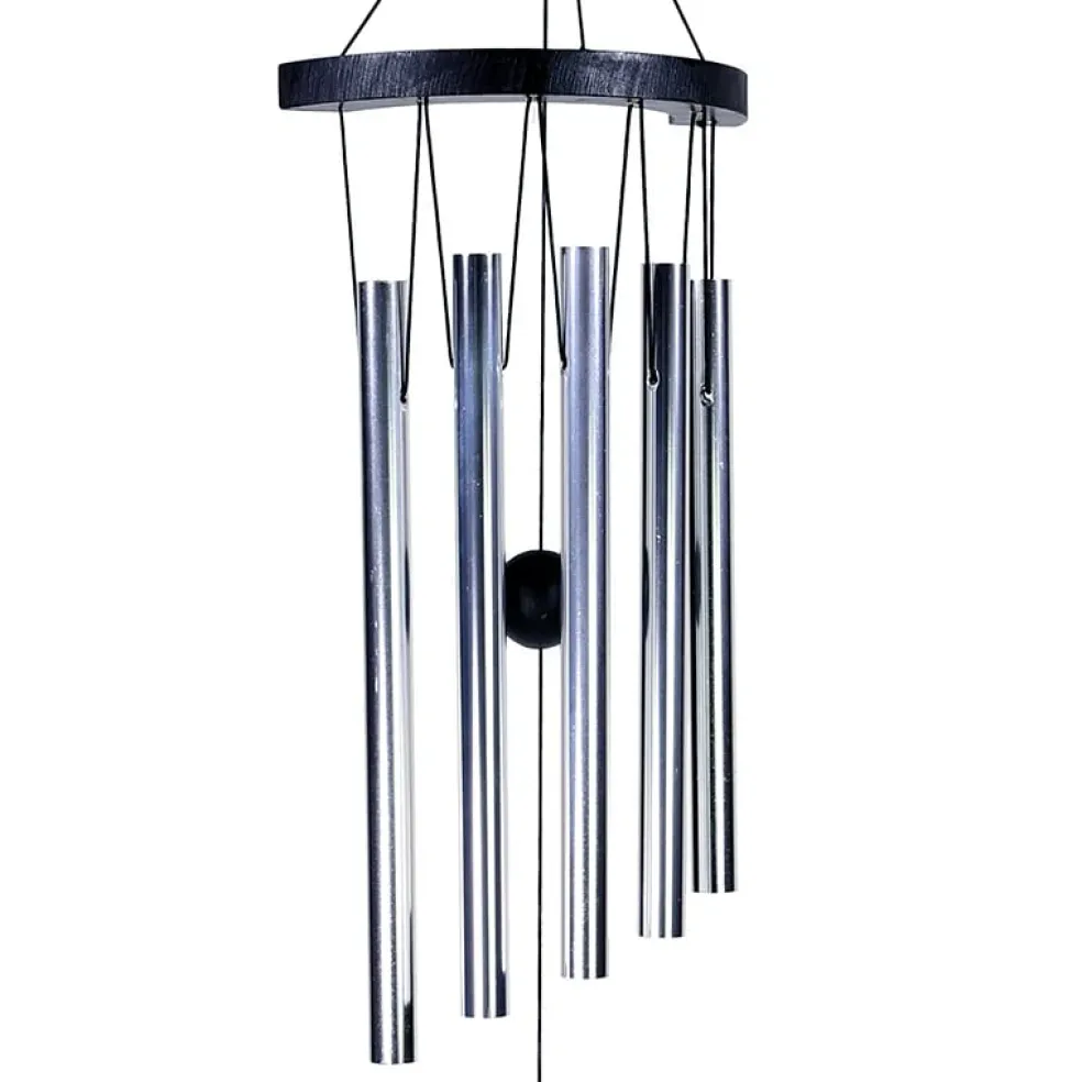 Carillon à vent 5 tubes alu Ying-Yang - 35 cm