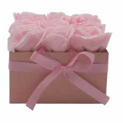 Coffret Boite de Fleurs de Savon - Roses roses