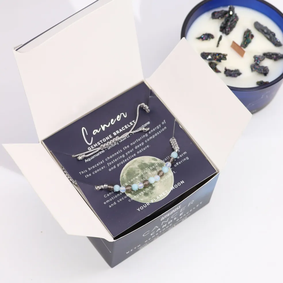 Coffret Cadeaux Bougie et Bracelet - Cancer