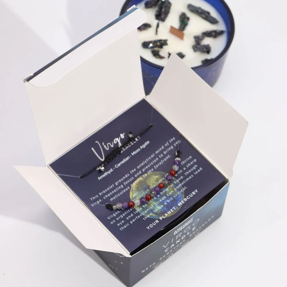 Coffret Cadeaux Bougie et Bracelet - Vierge