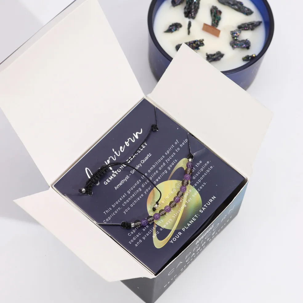 Coffret Cadeaux Bougie et Bracelet - Capricorne