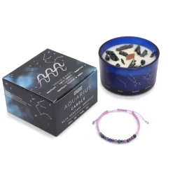 Coffret Cadeaux Bougie et Bracelet - Verseau