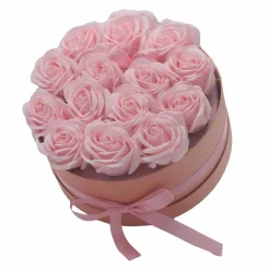 Coffret Rond de Fleurs de Savon - Roses roses