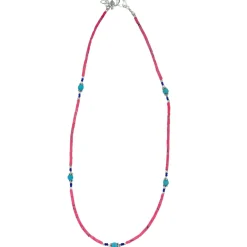 Collier de pierres précieuses - Corail rose et Turquoise