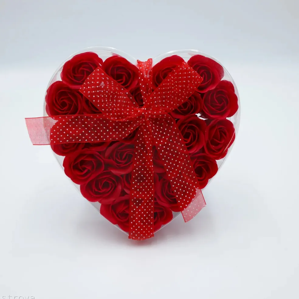 Fleurs de savon - Coeur de 24 roses