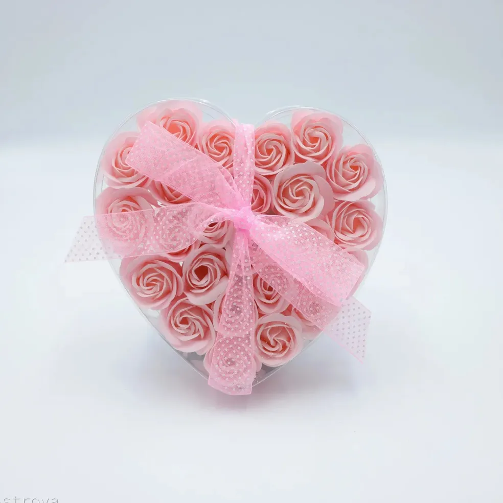 Fleurs de savon - Coeur de 24 roses