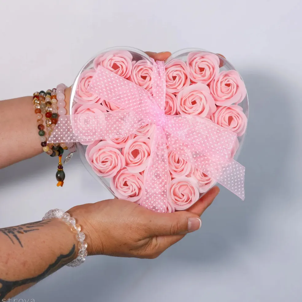 Fleurs de savon - Coeur de 24 roses