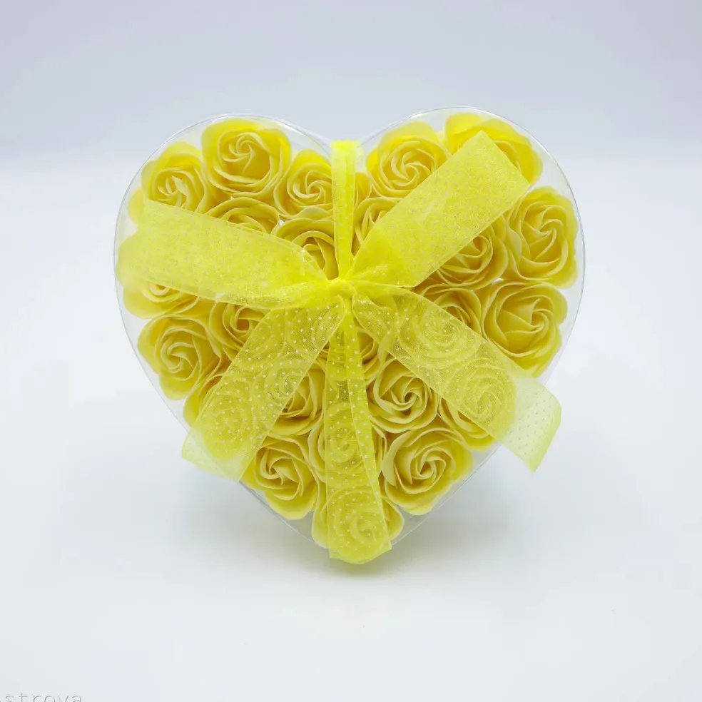 Fleurs de savon - Coeur de 24 roses