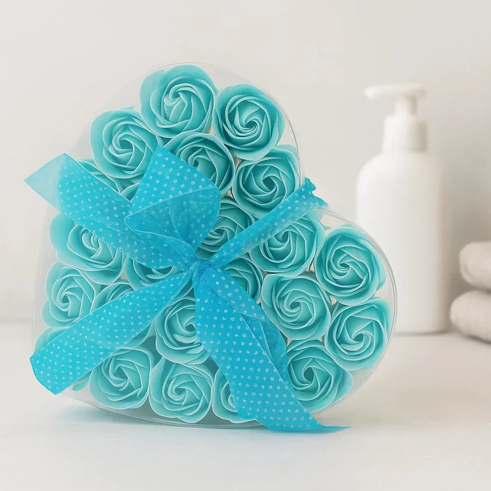 Fleurs de savon - Coeur de 24 roses