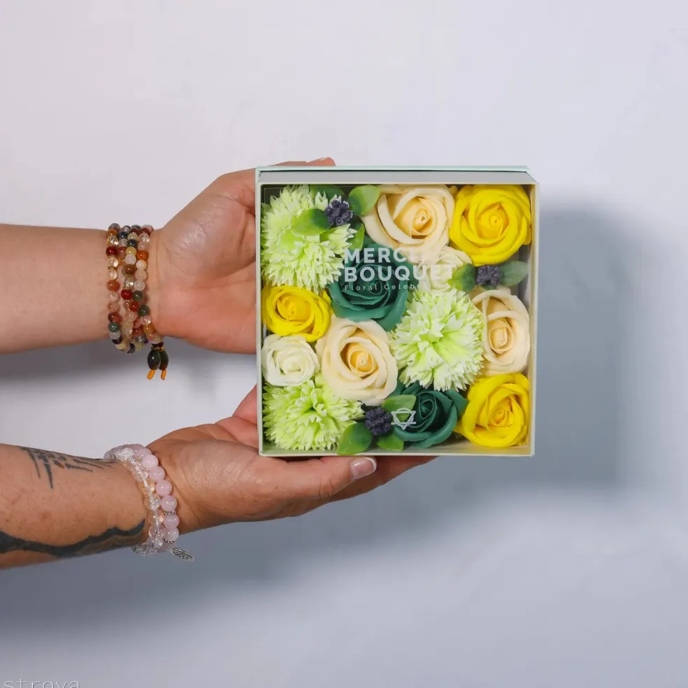Fleurs de savon - coffret carré