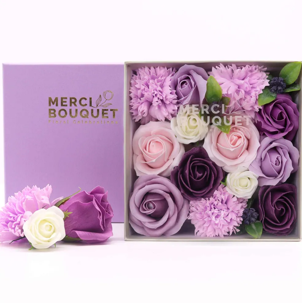 Fleurs de savon - coffret carré