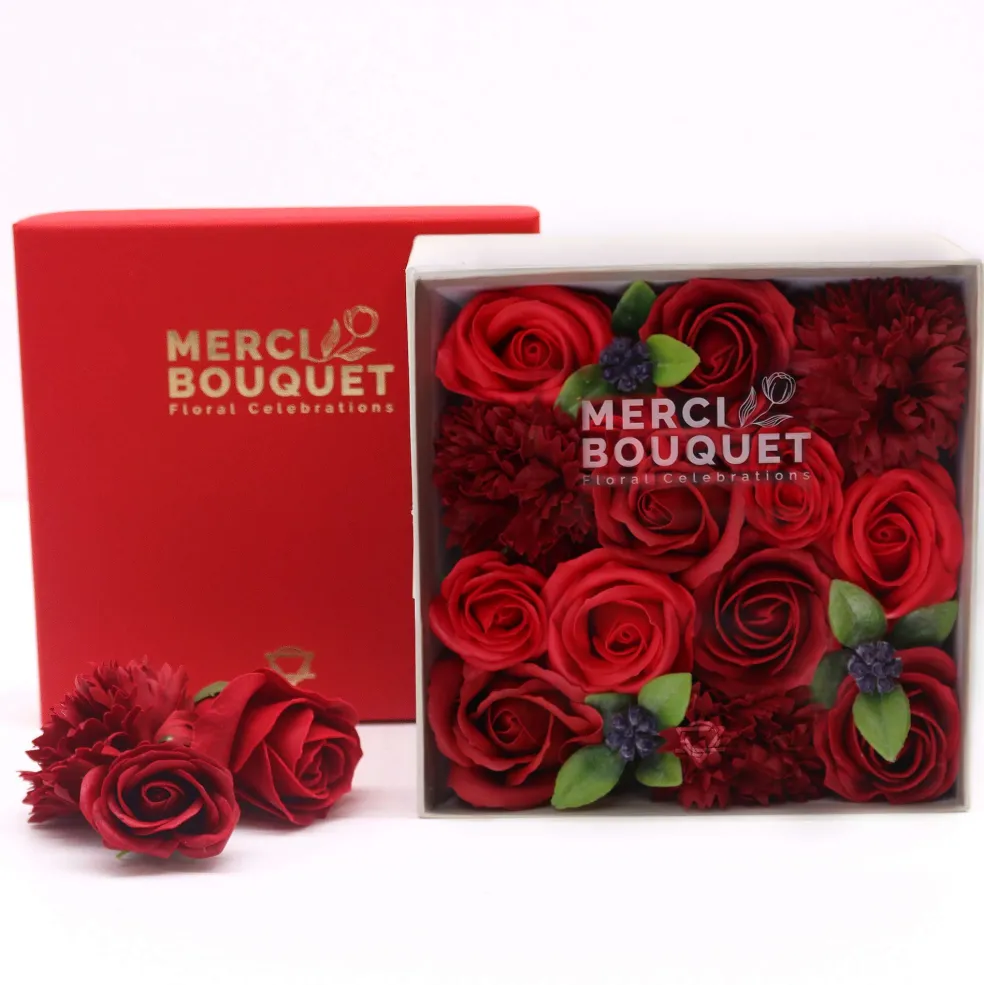 Fleurs de savon - coffret carré
