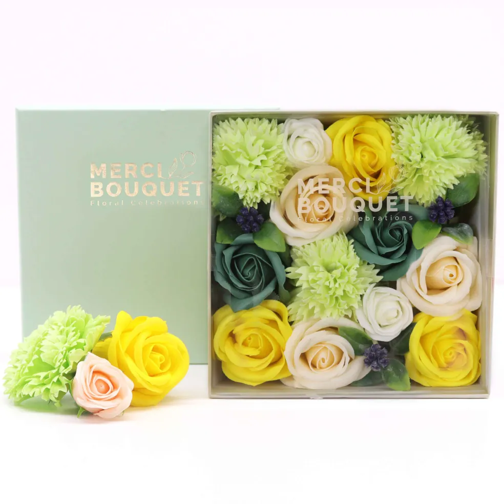 Fleurs de savon - coffret carré