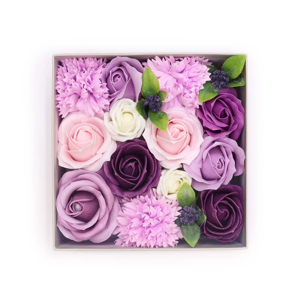 Fleurs de savon - coffret carré