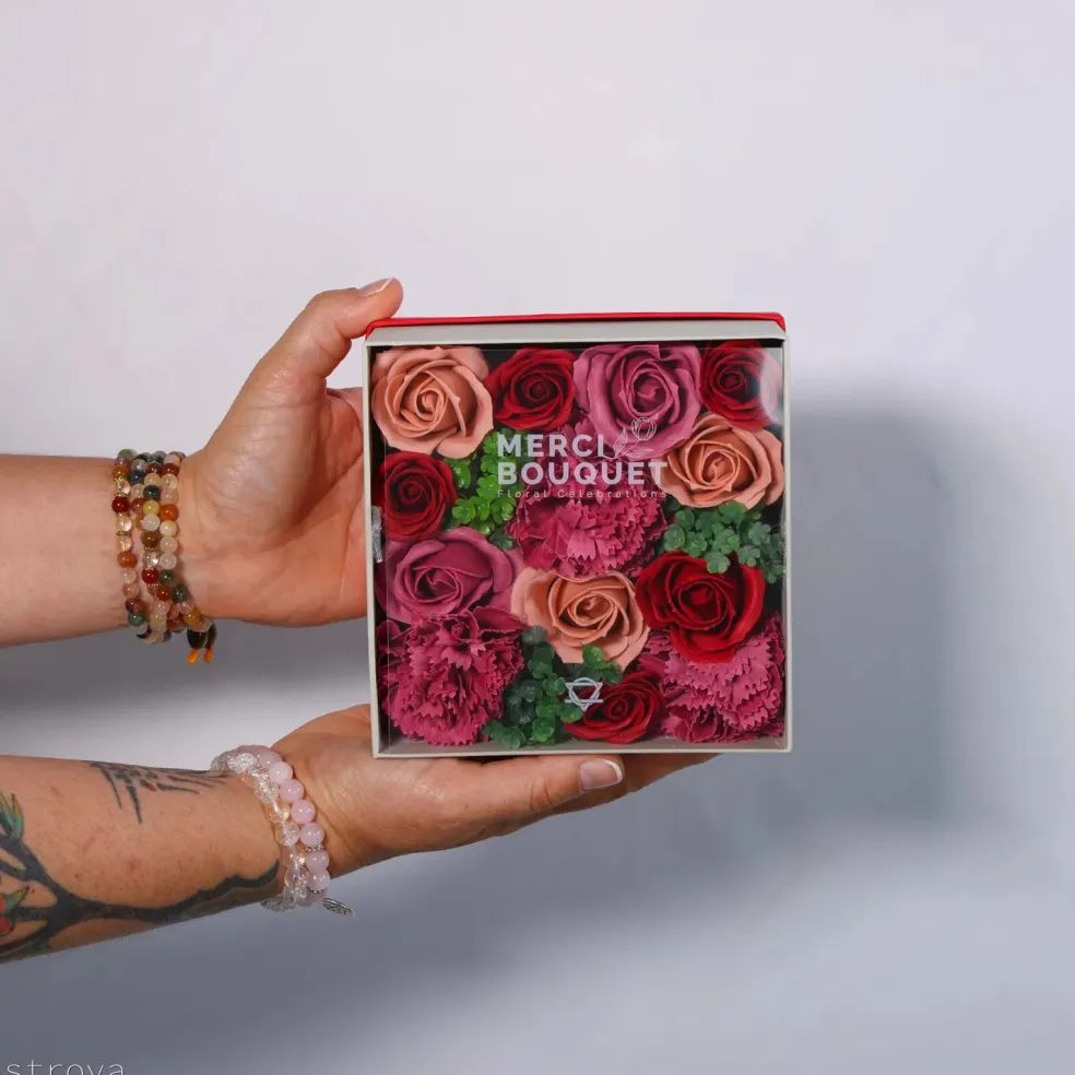 Fleurs de savon - coffret carré