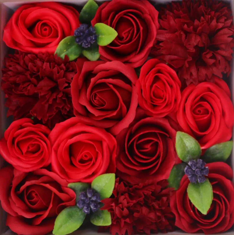 Fleurs de savon - coffret carré