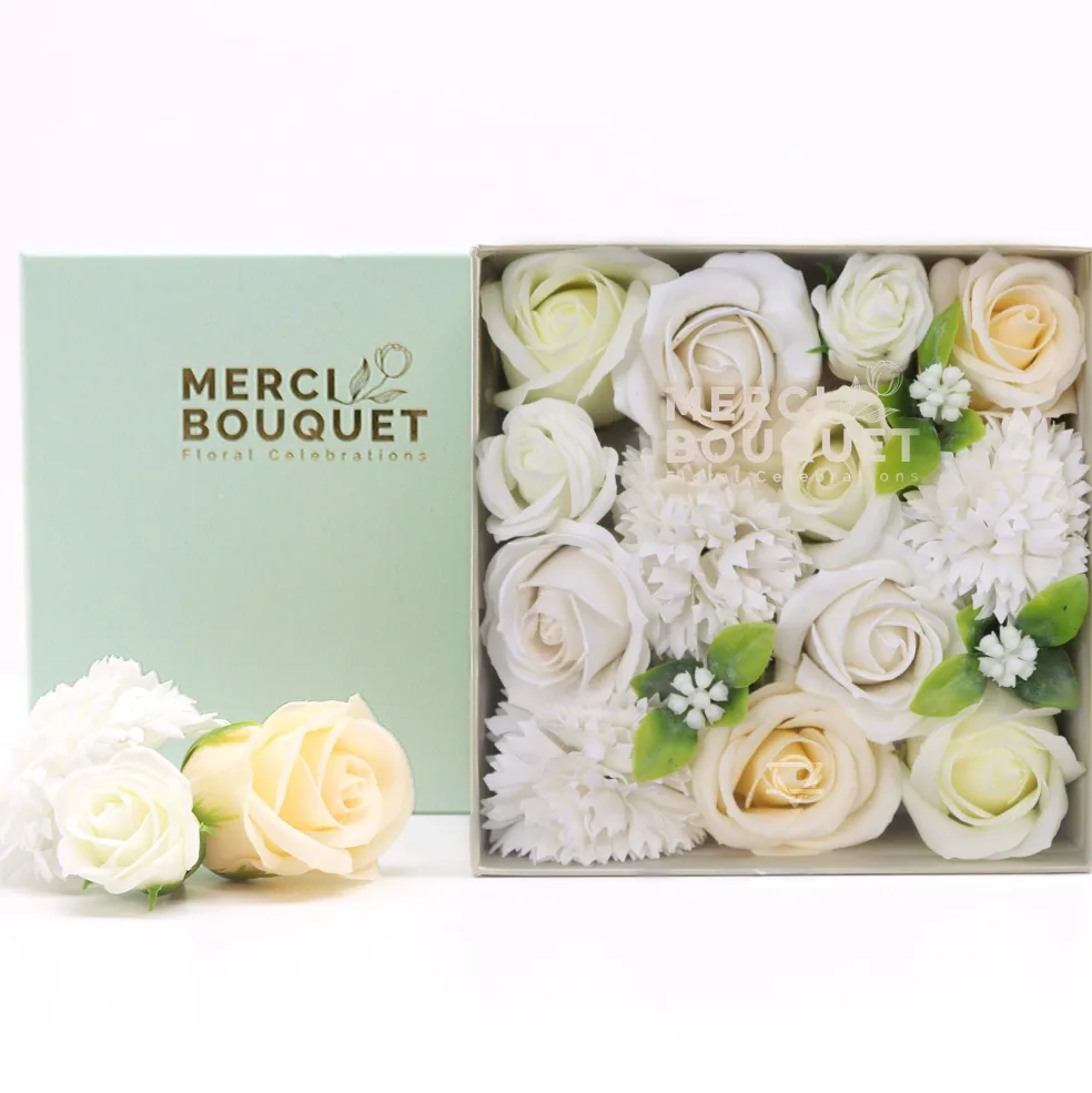Fleurs de savon - coffret carré