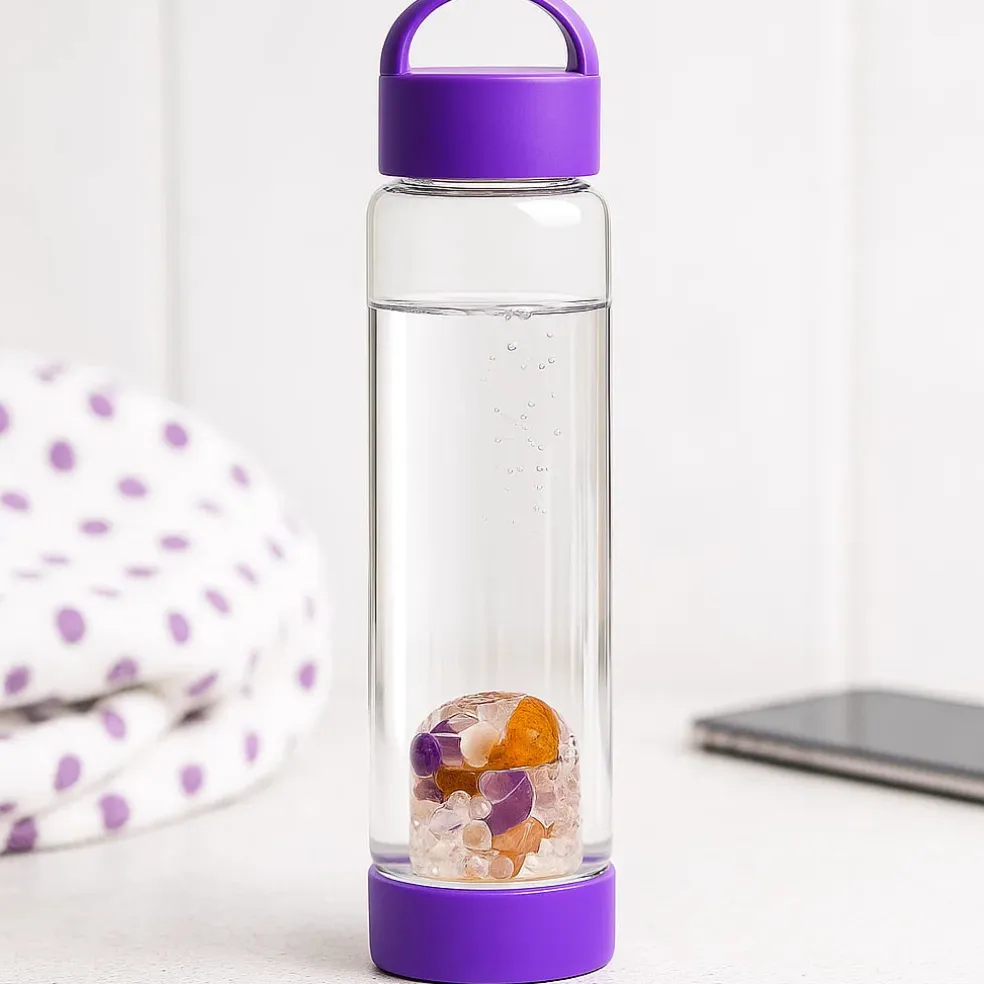 Gourde en verre - VitaJuwel VIA Prana | Violette