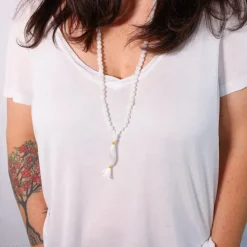 Mala Agate Blanche | 108 perles