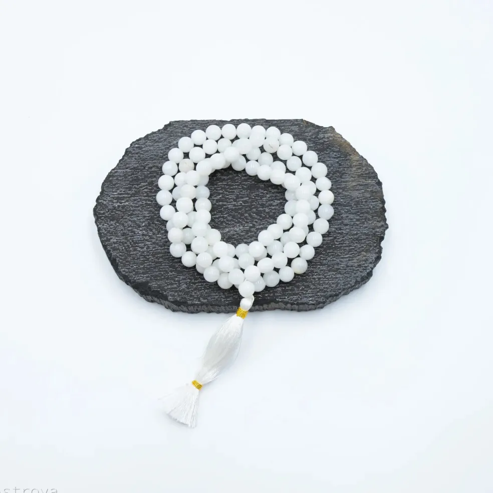 Mala Agate Blanche | 108 perles