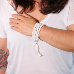 Mala Agate Blanche | 108 perles