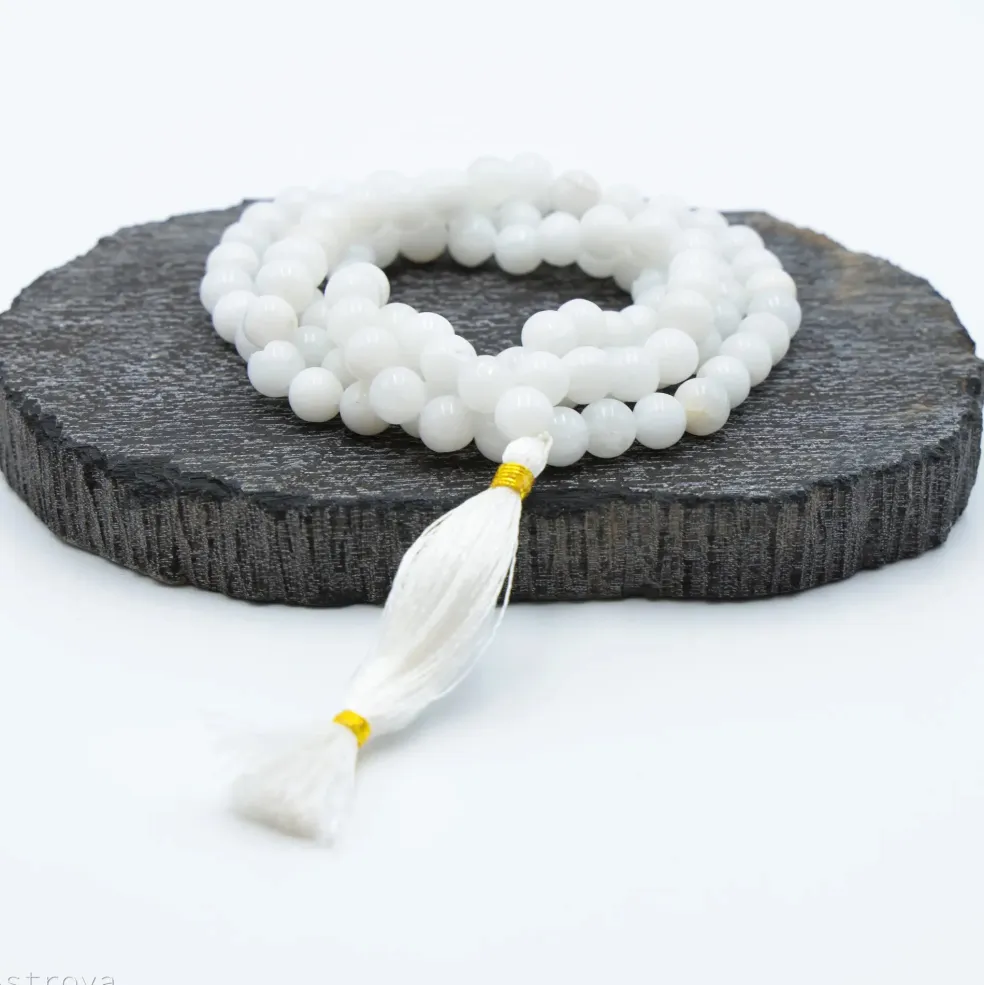 Mala Agate Blanche | 108 perles