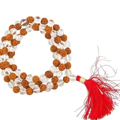 Mala Cristal de Roche - Rudraksha | 108 perles