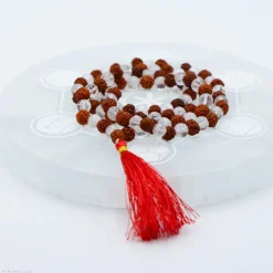 Mala Cristal de Roche - Rudraksha | 108 perles