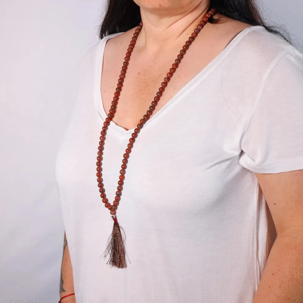 Mala en Jaspe Rouge | 108 perles